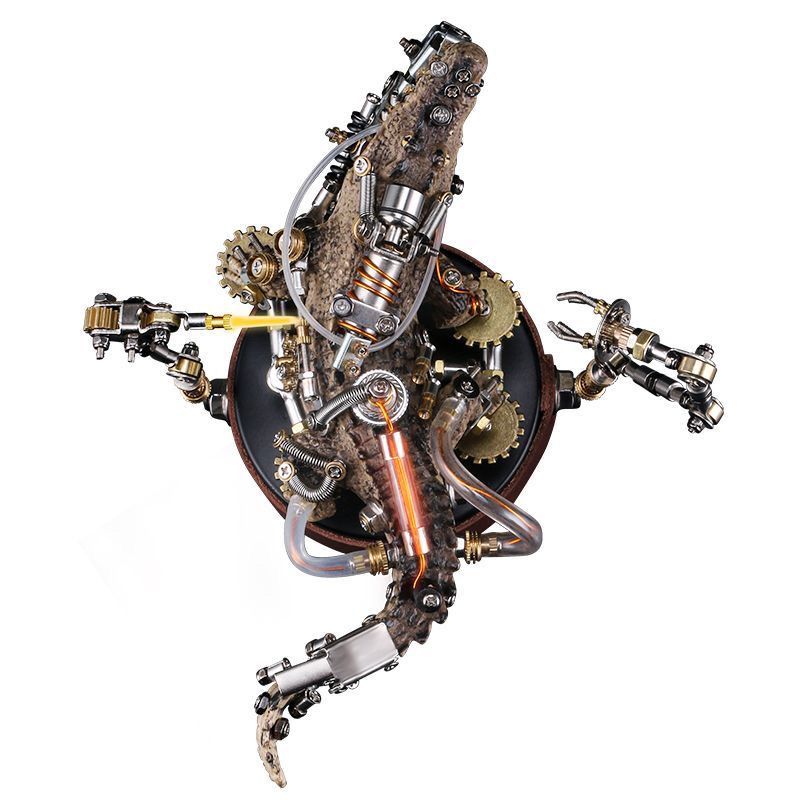 Mutant crocodile 3D metal armor assembly model