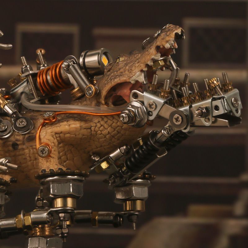 Mutant crocodile 3D metal armor assembly model