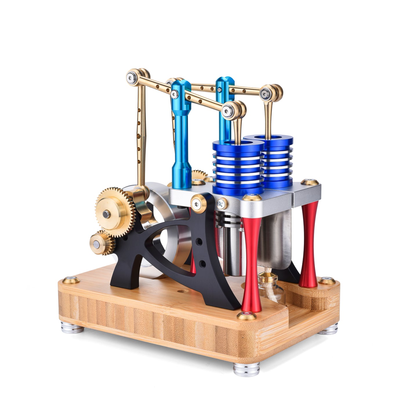 Stirling Engine Model Kit - Two-Cylinder Stirling Engine for Science Projects & Educational Purposes
