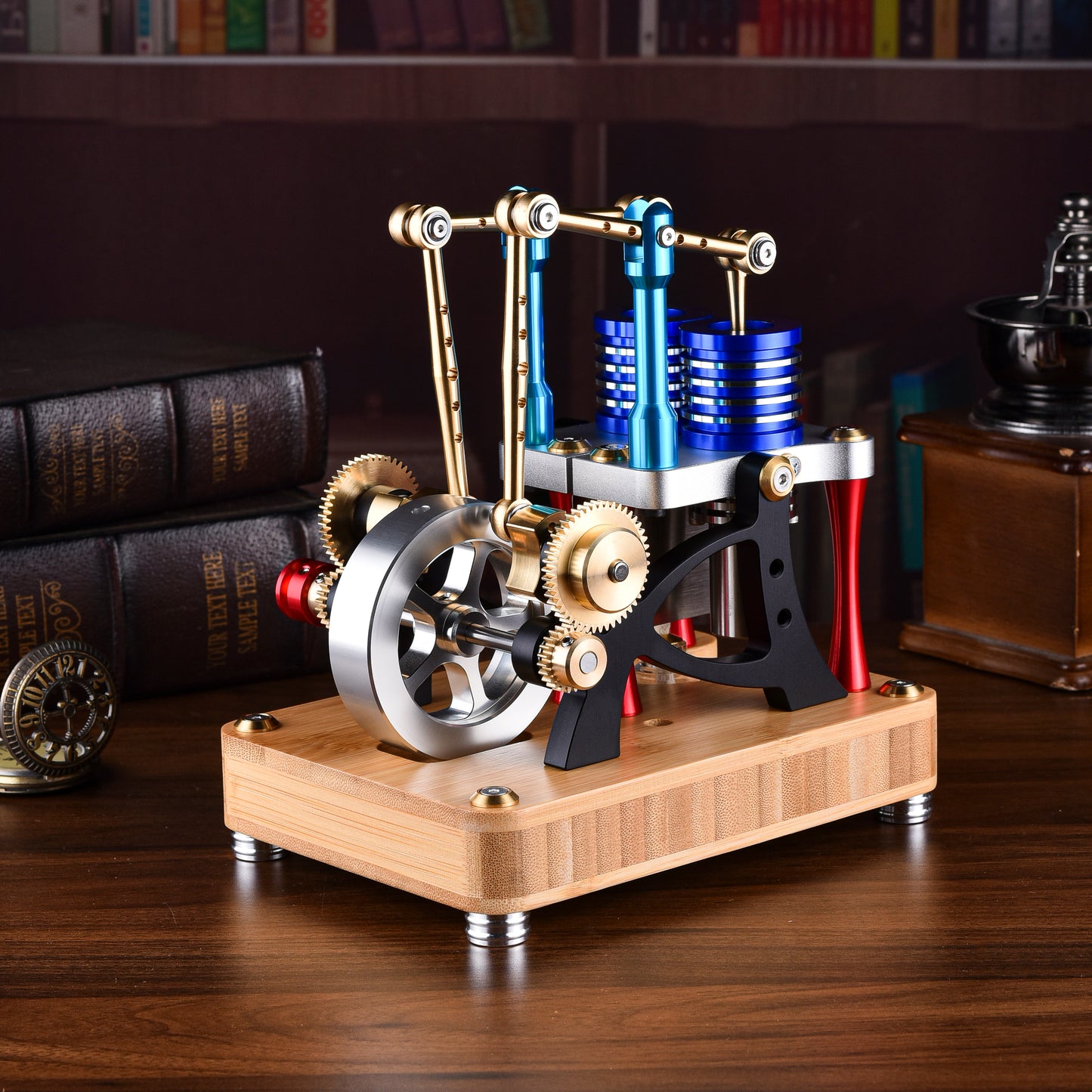 Stirling Engine Model Kit - Two-Cylinder Stirling Engine for Science Projects & Educational Purposes