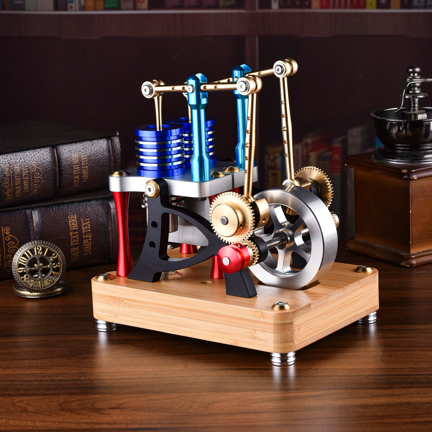 Stirling Engine Model Kit - Two-Cylinder Stirling Engine for Science Projects & Educational Purposes