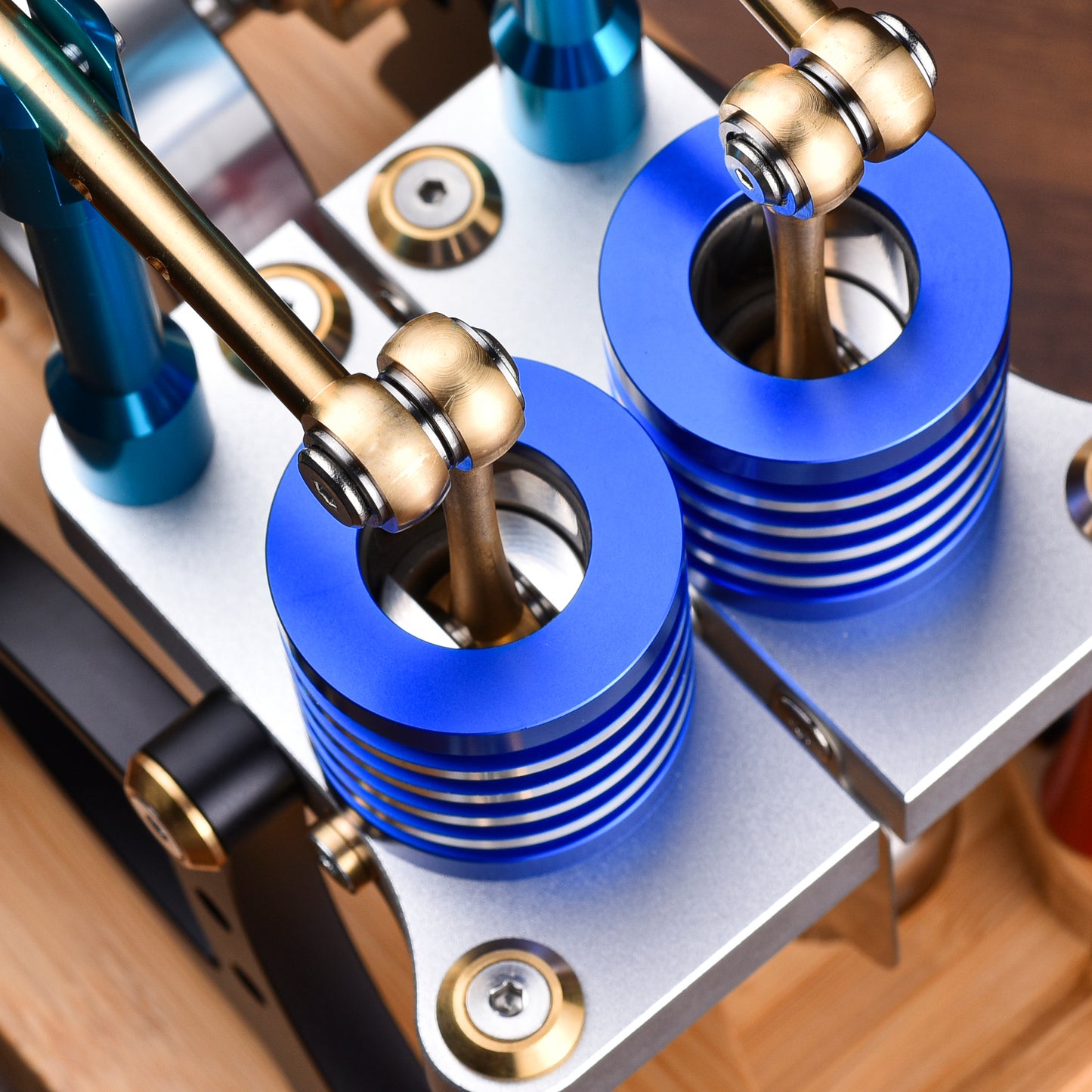 Stirling Engine Model Kit - Two-Cylinder Stirling Engine for Science Projects & Educational Purposes