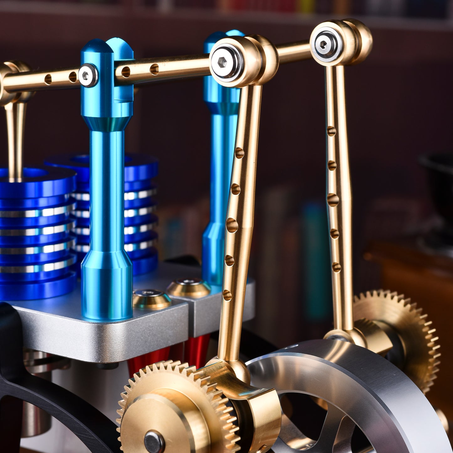 Stirling Engine Model Kit - Two-Cylinder Stirling Engine for Science Projects & Educational Purposes