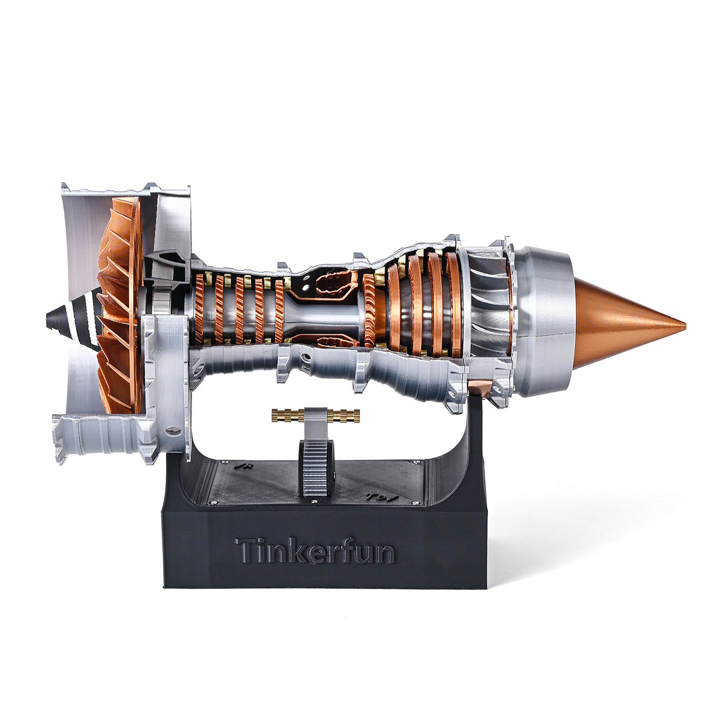 TINKERFUN TR900 Turbofan Engine Model Kit with Pushrod Contact Points, Lighting, and Rechargeable Aviation Model Kit
