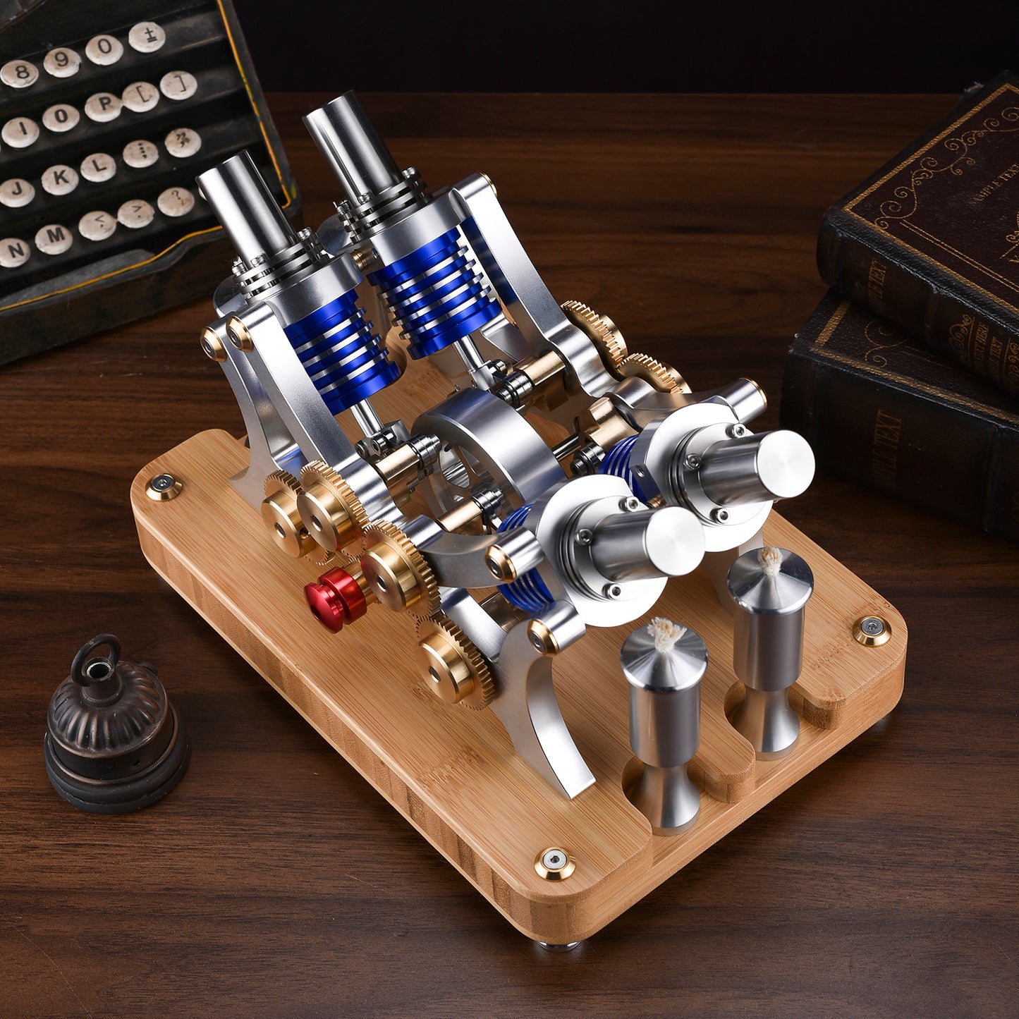 Stirling Engine Model Kit - Four-Cylinder Stirling Engine for Science Projects & Educational Purposes