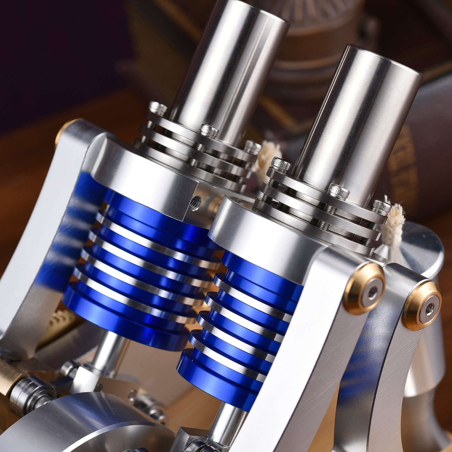 Stirling Engine Model Kit - Four-Cylinder Stirling Engine for Science Projects & Educational Purposes