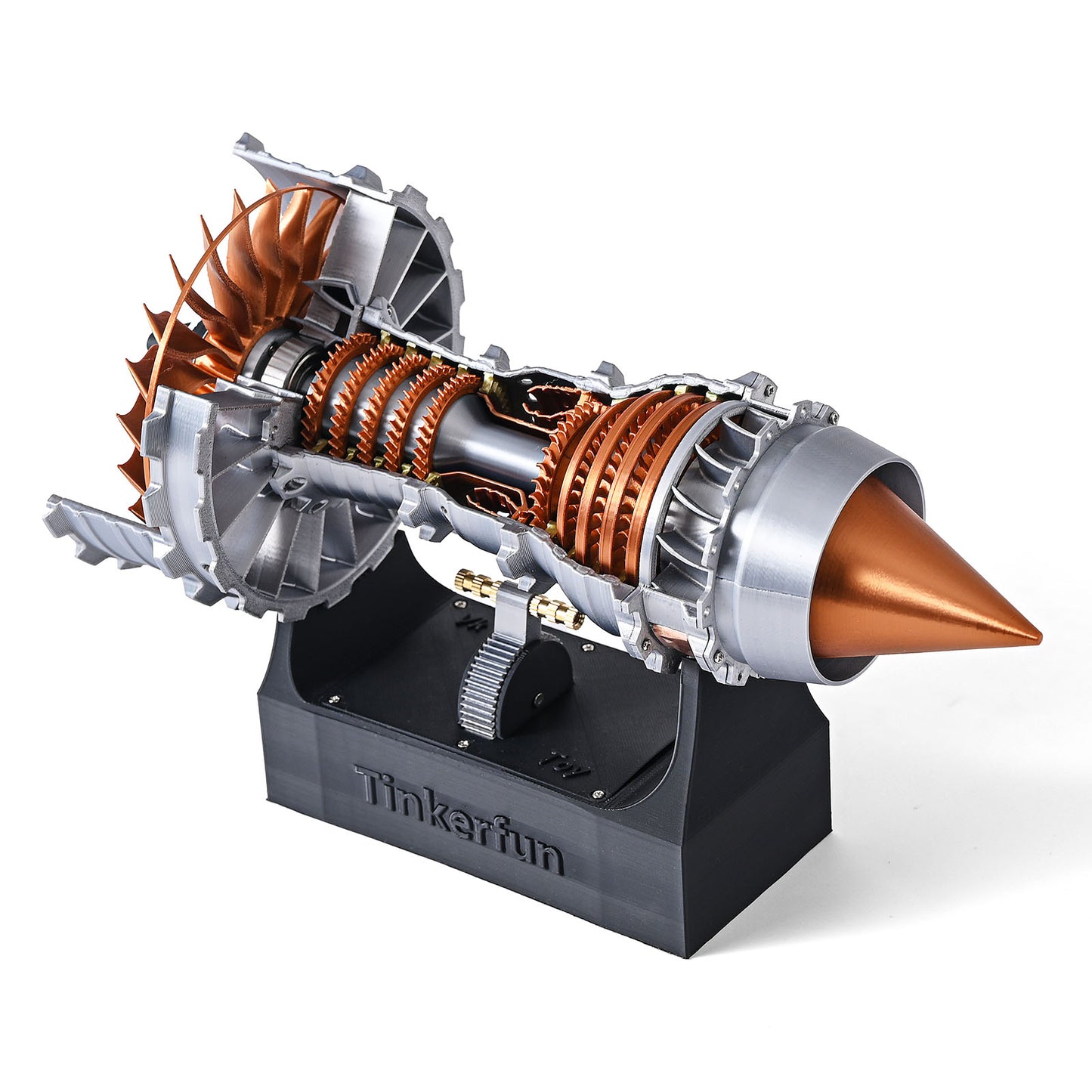TINKERFUN TR900 Turbofan Engine Model Kit with Pushrod Contact Points, Lighting, and Rechargeable Aviation Model Kit