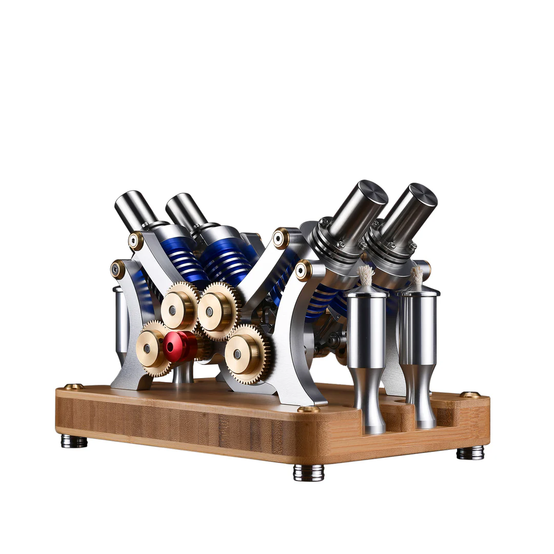 Stirling Engine Model Kit - Four-Cylinder Stirling Engine for Science Projects & Educational Purposes