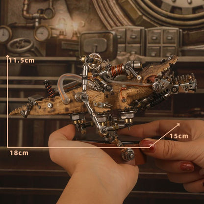 Mutant crocodile 3D metal armor assembly model