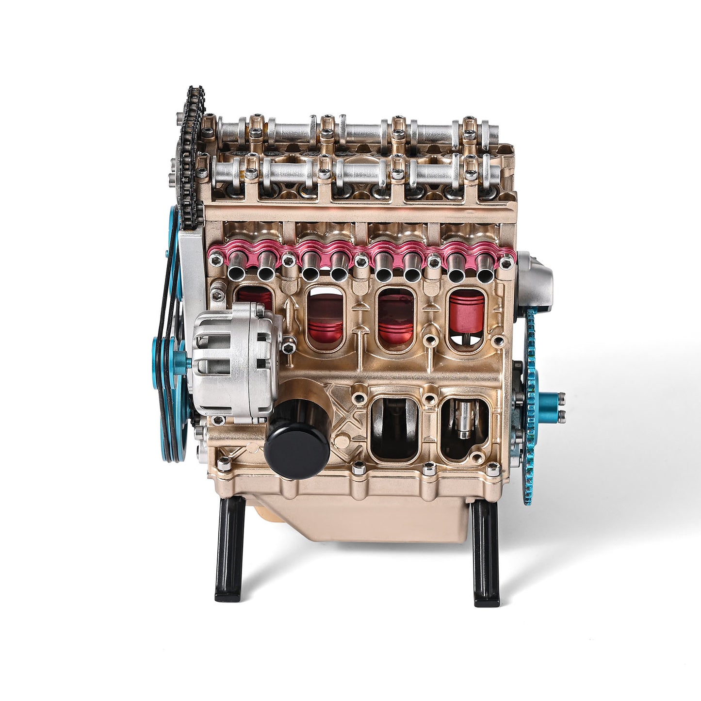 Full Metal V4 4-Cylinder Car Engine Model Kit – DIY Engine Assembly for Industry Research, Education, and Unique Gifts