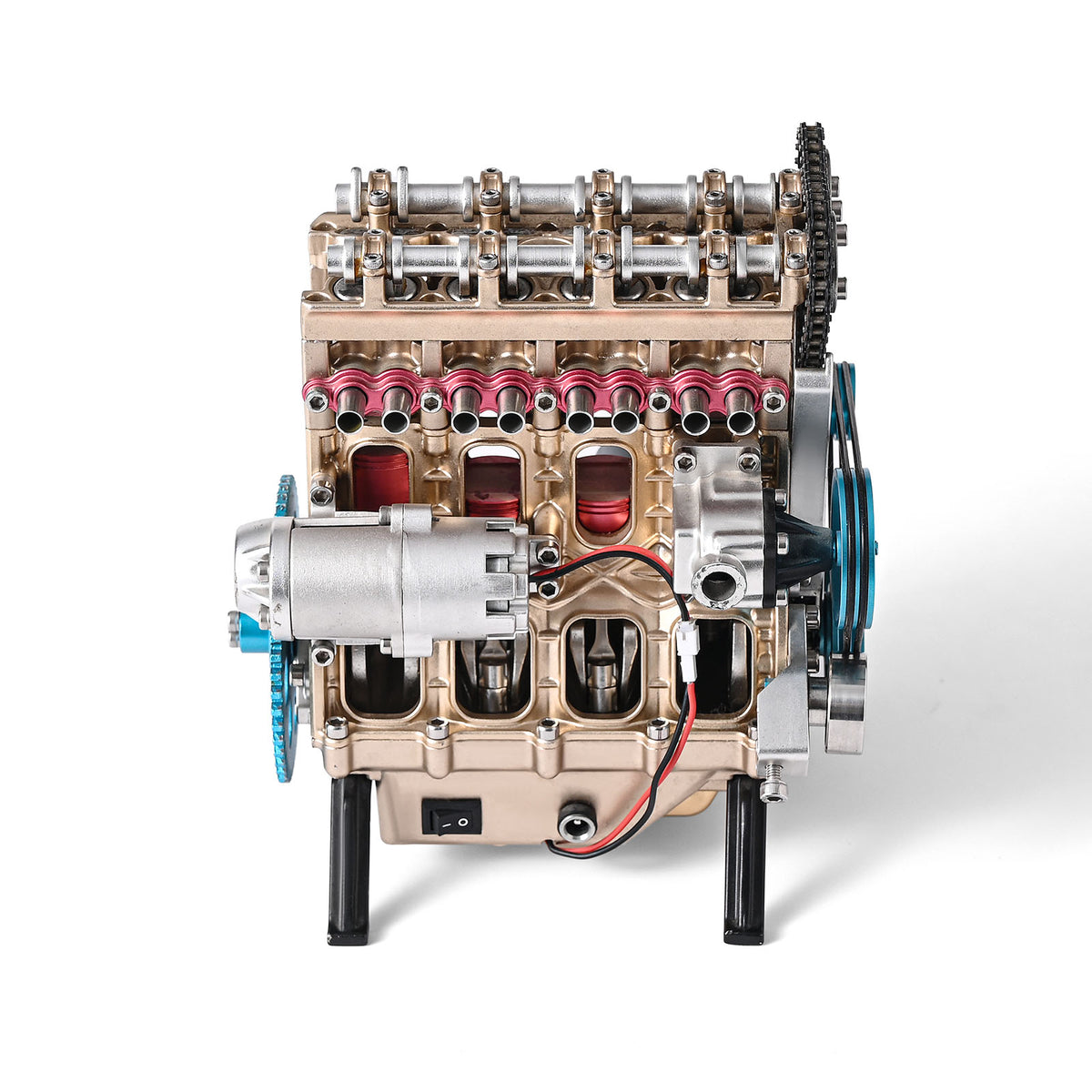 Fun Engine Full Metal V4 4-Cylinder Car Engine Model Kit – DIY Engine Assembly fo ...