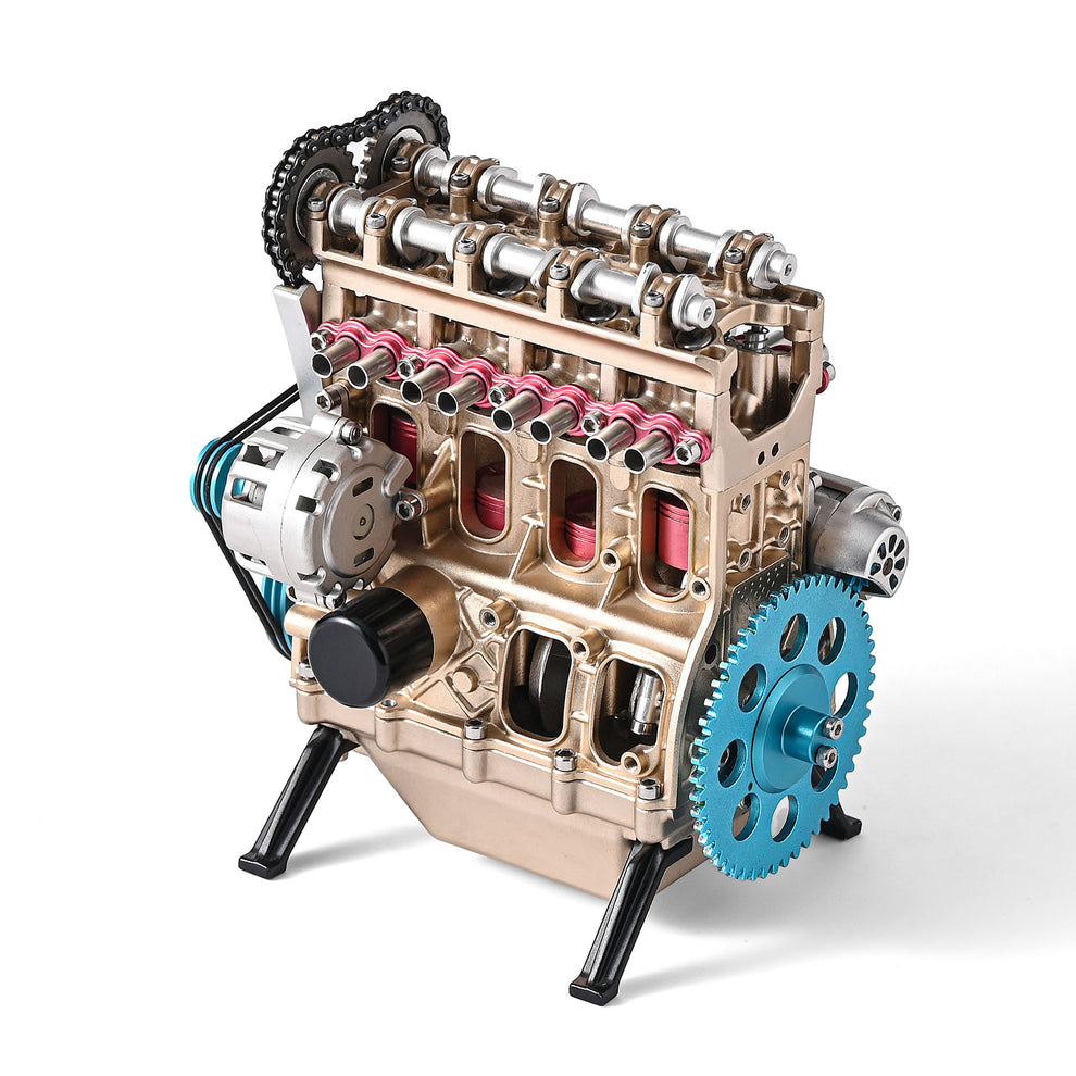Fun Engine Full Metal V4 4-Cylinder Car Engine Model Kit – DIY Engine Assembly fo ...