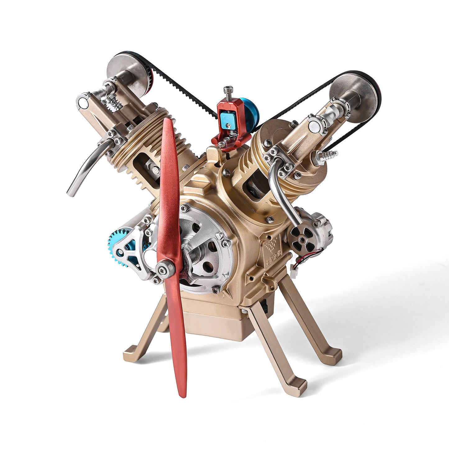 TECHING V2 Full Metal VTwin Double-Cylinder Engine Model Kit – Assembly Kit for Collecting, Decorating, and Educational Purposes