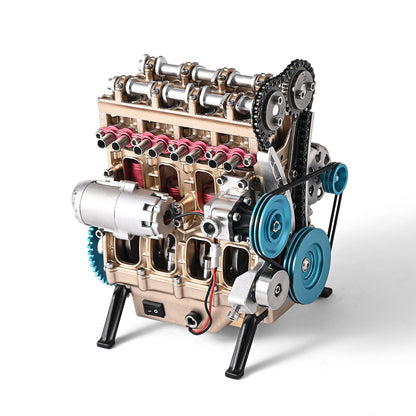 Full Metal V4 4-Cylinder Car Engine Model Kit – DIY Engine Assembly for Industry Research, Education, and Unique Gifts